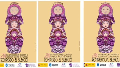 Carteles del 25N en Asturias, da internacional contra la violencia hacia las mujeres