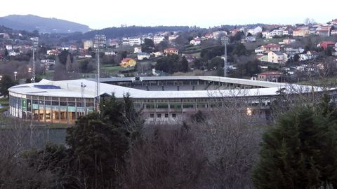 Vista del estadio de A Malata. 