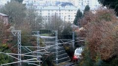 Electrificaci�n instalada en la entrada de Lugo