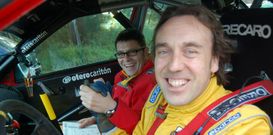 Luis Penido -en primer t�rmino- y su copiloto, Nico Otero. 