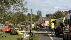 Foto de archivo del despliegue de medios de emergencias tras el grave accidente de tr�fico