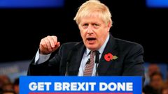 Boris Johnson, en un mitin en Birmingham