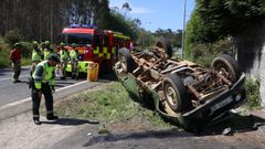 El accidente se ha producido en un tramo de recta de la N-634, en el l�mite entre las parroquias de San Marcos y Lavacolla, en Santiago