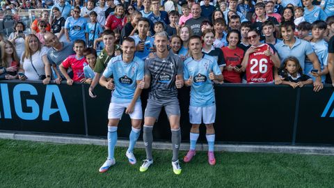 Radu, Jutgl y Bryan Zaragoza reciben el calor del celtismo