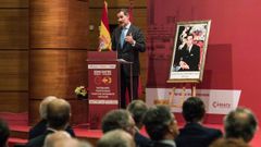 Felipe VI, en el acto de constituci�n del Consejo Econ�mico Marruecos Espa�a en Rabat durante la segunda y �ltima jornada de la visita de Estado de los reyes al pa�s vecino, al que defini� �un verdadero socio estrat�gico�.