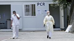Punto covid del Hospital Provincial de Pontevedra, donde se realizan pruebas PCR