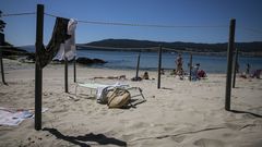 Playa de Boa, en Noia, dividida en parcelas