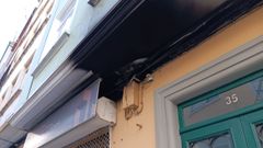 La cornisa donde estaba adosado el cuadro el�ctrico qued� totalmente ennegrecida.