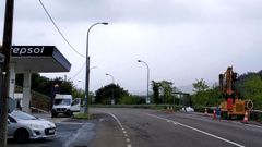 Explosi�n en unas obras frente a una gasolinera en Neda