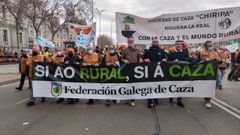 Los mazaricanos Marcos del R�o y Sergio Noia en la manifestaci�n de Madrid