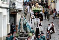 Procesi�n de Jes�s Resucitado, que sali� ayer al mediod�a de la iglesia de la Orden Tercera.