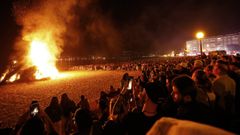 <span lang= gl >En imaxe de arquivo, lumeirada na noite de San Xo�n na praia de Covas</span>