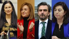 Las candidaturas del PP: Patricia Garca (nmero dos tras Rueda por Pontevedra), Elena Rivo (cabeza de lista por Ourense), Diego Calvo (nmero uno por A Corua) y Elena Candia (cabeza de lista por Lugo)