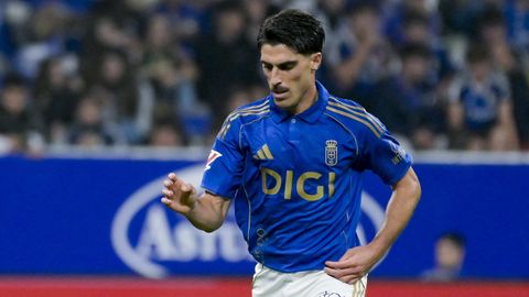 Nacho Vidal, durante el Real Oviedo-Espanyol