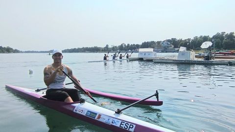 Mosquera en el canal italiano de Idroscalo, donde se celebra el campeonato.
