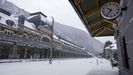 Estaci�n de Canfranc (Huesca) cubierta de nieve