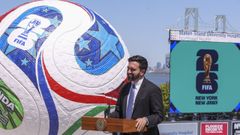 El alcalde de Nueva York, Zohran Mamdani, en un acto de promoci�n del Mundial de F�tbol 2026.