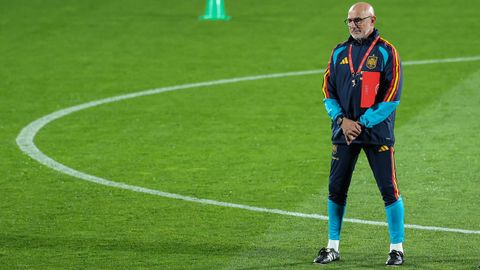 Luis de la Fuente durante un entrenamiento