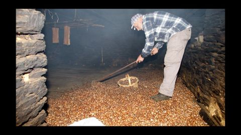 Secado das castaas nun sequeiro de Froxn