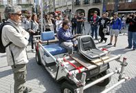 Congresistas y participantes en el concurso de videoclips sobre la ciudad se reunieron en A Peregrina. 