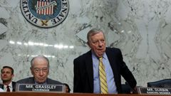 Los senadores Chuck Grassley y Richard Durbin, durante la sesin