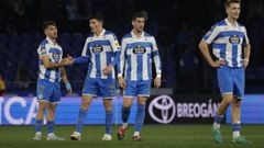 Pati�o, Loureiro, Escudero y Arnau Comas, tras caer derrotados contra el Granada, en Abanca Riazor. 