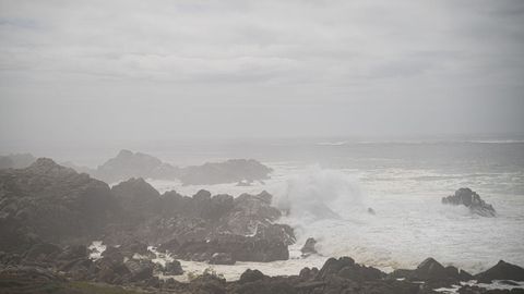 Temporal de mar, ayer en Corrubedo.