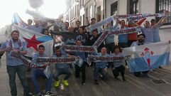 Miembros de Merlegos, Pe�a Dani Abalo y Siareiros Dezaos, en otra jornada de convivencia que organizaron con motivo del derbi.