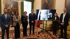 El director adjunto del Museo Nacional del Prado, Alfonso Palacio, y la alcaldesa gijonesa, Carmen Moriy�n, junto a y Sara Moro y Ricardo Villoria, del estudio La Rectoral, presentan 'Ventanas al Prado'