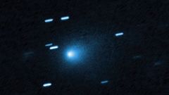 Imaxe do cometa 3I/Atlas tomada polo telescopio espacial Hubble.