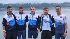 Rub�n, Borja, Yago, Shein y Rafa, en Ribadeo.