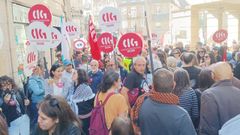 Movilizacin realizada este jueves por los profesores gallegos en Santiago.