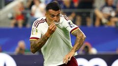 Pedro Porro celebra el segundo gol de Espa�a ante Francia en Dallas.