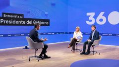 El presidente Pedro S�nchez, durante su entrevista en el programa �Ma�aneros 360�