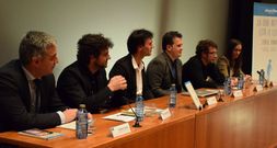 Los participantes en la presentaci�n celebrada ayer en A Coru�a. 
