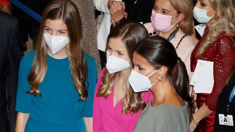 La reina y sus hijas, en el concierto del jueves