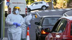 Imagen del covidauto instalado en las inmediaciones del Chuac