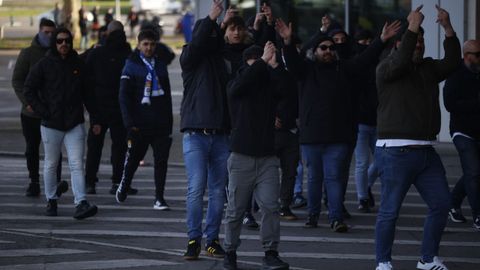 La afici�n del Real Oviedo a su llegada a El Molin�n