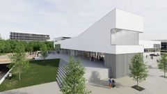 Imagen del vanguardista proyecto del futuro pabell�n de Arteixo.