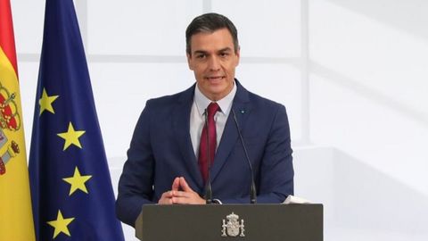 Pedro S�nchez, en un acto en Moncloa