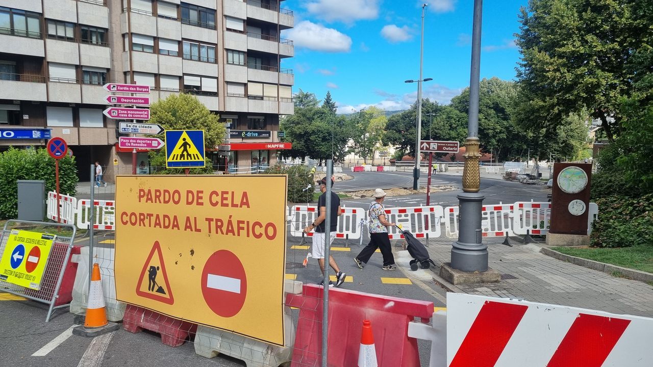 Las obras de la senda peatonal cortan uno de los accesos principales a la ciudad de Ourense