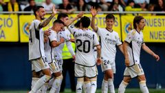 Los futbolistas del Real Madrid.Los futbolistas del Real Madrid celebran un gol