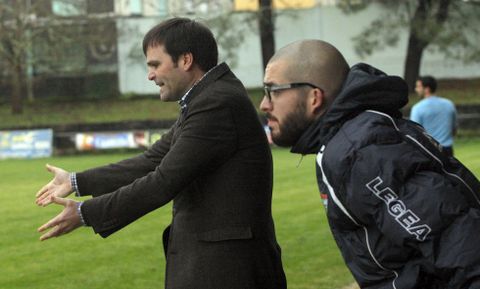 Juan Carlos Andr�s gesticulando en el partido disputado hace diez d�as ante el Bertamir�ns. 