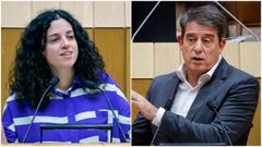 Noa Presas, portavoz del BNG de Facenda, y Jos Ramn Gmez Besteiro, secretario xeral del PSdeG, en el Parlamento este lunes.