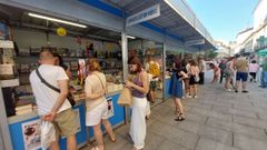 Un aspecto de los puestos de Feira do Libro de Monforte celebrada en agosto del ao pasado