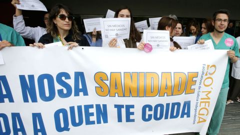 Concentraci&oacute;n en el HULA en contra del estatuto marco, el pasado lunes