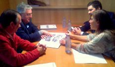 Reuni�n de la conselleira de Benestar, el alcalde y el edil de Obras. 