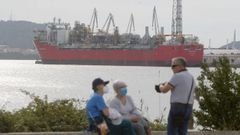 La reparacin de la plataforma Terra Nova en Navantia Ferrol emple a centenares de trabajadores.