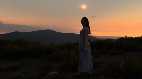 Una imagen del eclipse en el entorno de la localidad de Seceda do Courel