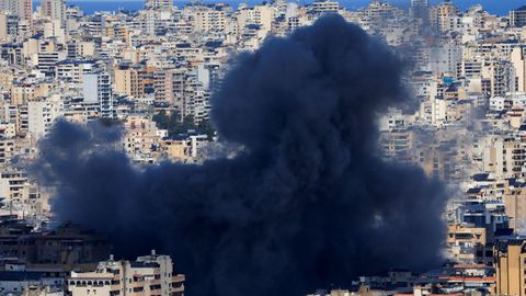 Bombardeos en Beirut.